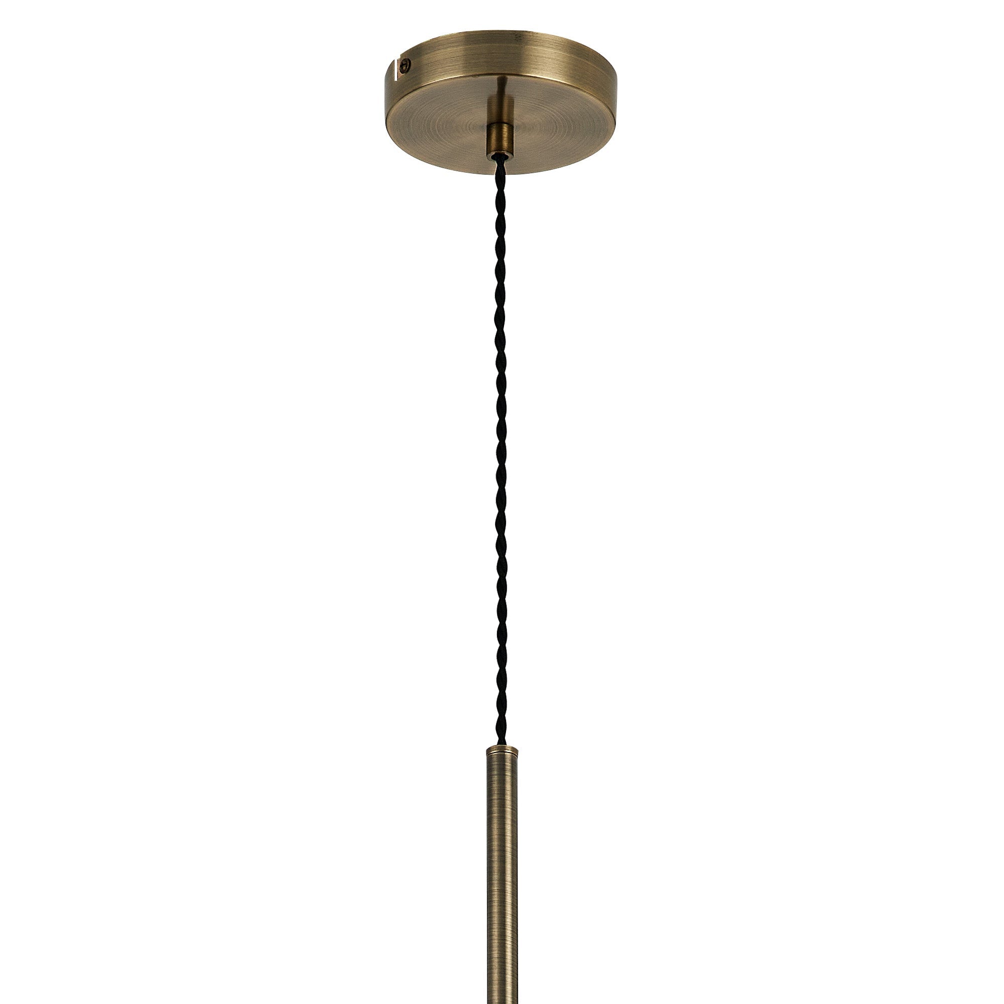 Luminosity Designs - Lustre Segmented Glass Globe Vertical Pendant In An Antique Brass Framework, Amber and Opal, 3x G9 - Luminosity Designs Ltd
