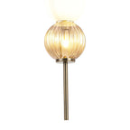 Luminosity Designs - Lustre Segmented Glass Globe Vertical Pendant In An Antique Brass Framework, Amber and Opal, 3x G9 - Luminosity Designs Ltd
