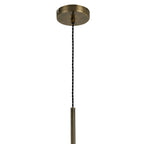 Luminosity Designs - Lustre Segmented Glass Globe Vertical Pendant In An Antique Brass Framework, Iridescent and Blush, 3x G9 - Luminosity Designs Ltd