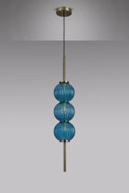 Luminosity Designs - Lustre Segmented Glass Globe Vertical Pendant In An Antique Brass Framework, Single Colour, 3 x G9 - Luminosity Designs Ltd