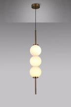 Luminosity Designs - Lustre Segmented Glass Globe Vertical Pendant In An Antique Brass Framework, Single Colour, 3 x G9 - Luminosity Designs Ltd