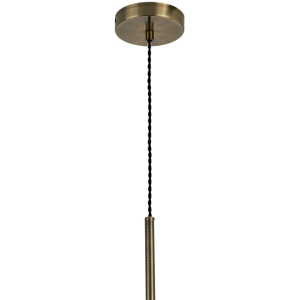 Luminosity Designs - Lustre Segmented Glass Globe Vertical Pendant In An Antique Brass Framework, Single Colour, 3 x G9 - Luminosity Designs Ltd