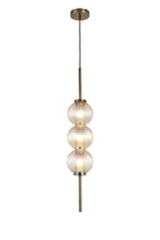 Luminosity Designs - Lustre Segmented Glass Globe Vertical Pendant In An Antique Brass Framework, Single Colour, 3 x G9 - Luminosity Designs Ltd
