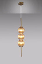 Luminosity Designs - Lustre Segmented Glass Globe Vertical Pendant In An Antique Brass Framework, Single Colour, 3 x G9 - Luminosity Designs Ltd