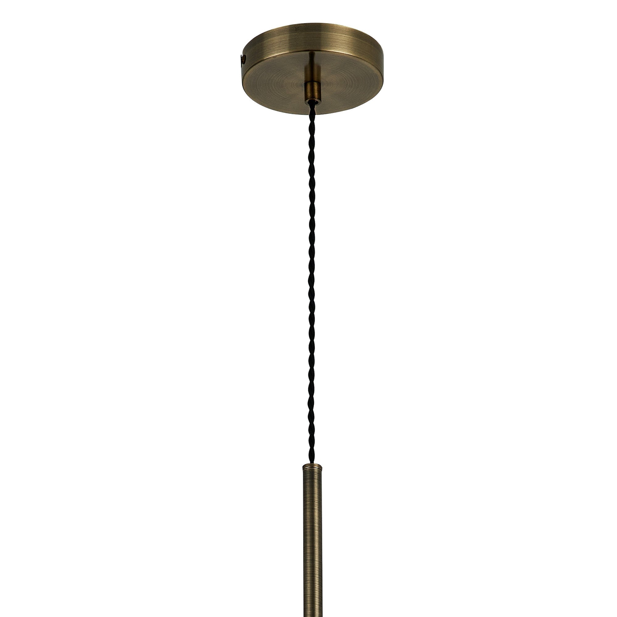 Luminosity Designs - Lustre Segmented Glass Globe Vertical Pendant In An Antique Brass Framework, Single Colour, 3 x G9 - Luminosity Designs Ltd