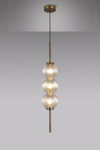 Luminosity Designs - Lustre Segmented Glass Globe Vertical Pendant In An Antique Brass Framework, Single Colour, 3 x G9 - Luminosity Designs Ltd