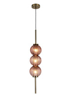 Luminosity Designs - Lustre Segmented Glass Globe Vertical Pendant In An Antique Brass Framework, Single Colour, 3 x G9 - Luminosity Designs Ltd