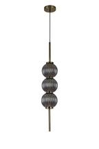 Luminosity Designs - Lustre Segmented Glass Globe Vertical Pendant In An Antique Brass Framework, Single Colour, 3 x G9 - Luminosity Designs Ltd