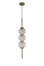 Luminosity Designs - Lustre Segmented Glass Globe Vertical Pendant In An Antique Brass Framework, Single Colour, 3 x G9 - Luminosity Designs Ltd