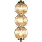 Luminosity Designs - Lustre Segmented Glass Globe Vertical Pendant In An Antique Brass Framework, Single Colour, 3 x G9 - Luminosity Designs Ltd
