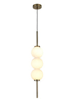 Luminosity Designs - Lustre Segmented Glass Globe Vertical Pendant In An Antique Brass Framework, Single Colour, 3 x G9 - Luminosity Designs Ltd