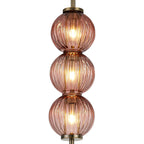 Luminosity Designs - Lustre Segmented Glass Globe Vertical Pendant In An Antique Brass Framework, Single Colour, 3 x G9 - Luminosity Designs Ltd