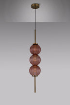 Luminosity Designs - Lustre Segmented Glass Globe Vertical Pendant In An Antique Brass Framework, Single Colour, 3 x G9 - Luminosity Designs Ltd