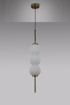 Luminosity Designs - Lustre Segmented Glass Globe Vertical Pendant In An Antique Brass Framework, Single Colour, 3 x G9 - Luminosity Designs Ltd