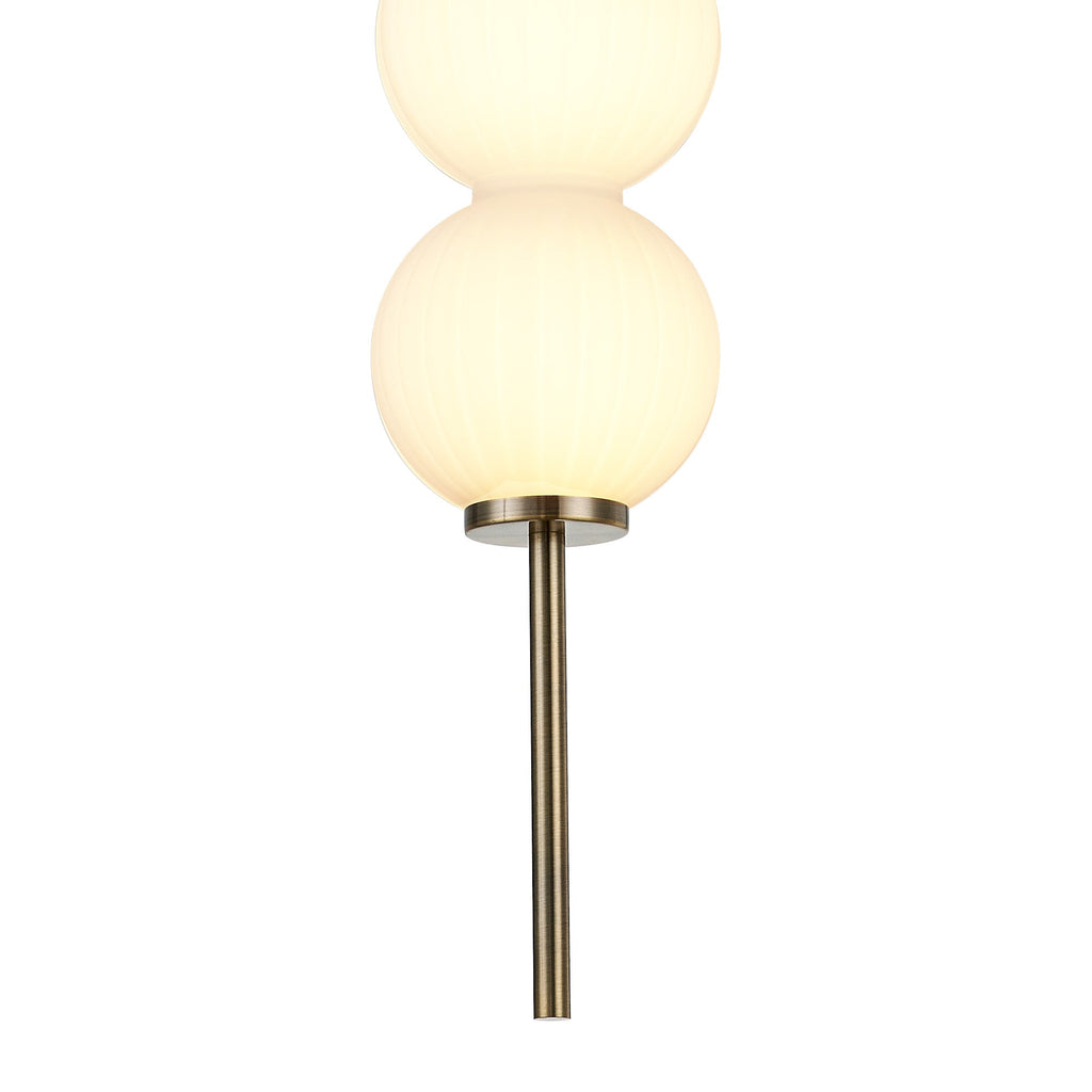 Luminosity Designs - Lustre Segmented Glass Globe Vertical Pendant In An Antique Brass Framework, Single Colour, 3 x G9 - Luminosity Designs Ltd