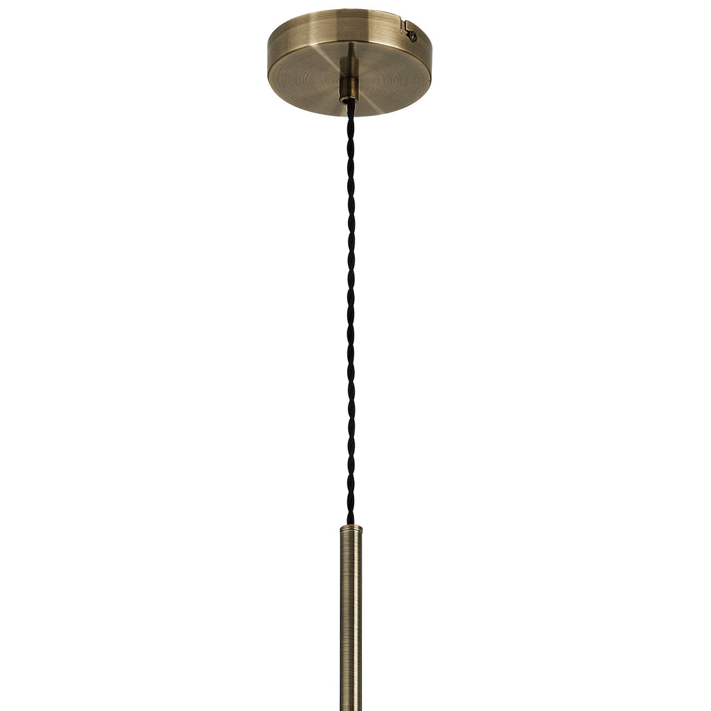 Luminosity Designs - Lustre Segmented Glass Globe Vertical Pendant In An Antique Brass Framework, Single Colour, 3 x G9 - Luminosity Designs Ltd