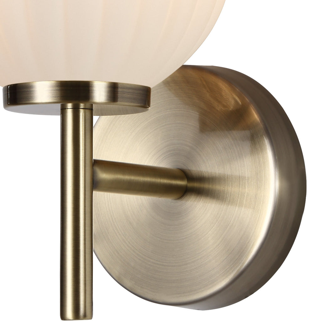 Luminosity Designs - Lustre Segmented Glass Globe Wall Lamp In An Antique Brass Framework, 1 x G9 - Luminosity Designs Ltd
