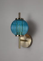 Luminosity Designs - Lustre Segmented Glass Globe Wall Lamp In An Antique Brass Framework, 1 x G9 - Luminosity Designs Ltd