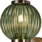 Luminosity Designs - Lustre Segmented Glass Globe Wall Lamp In An Antique Brass Framework, 1 x G9 - Luminosity Designs Ltd