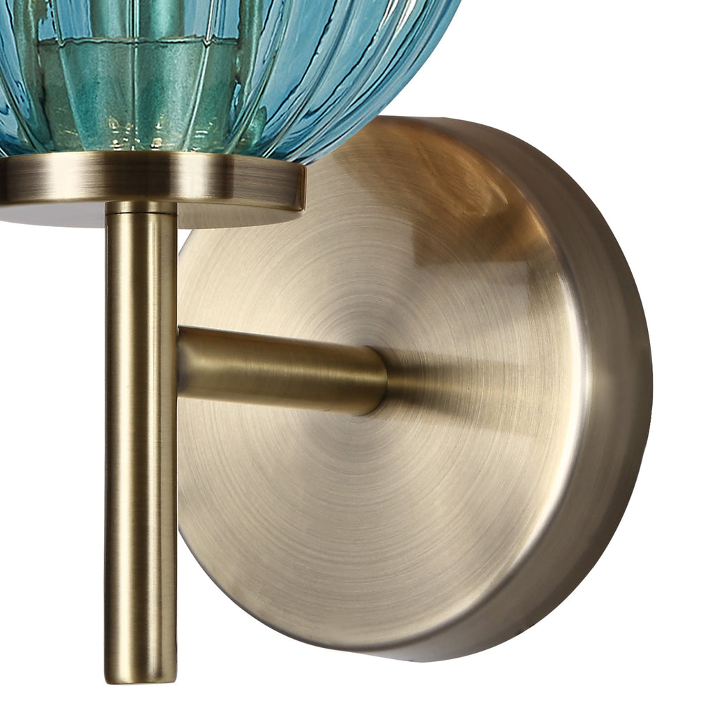 Luminosity Designs - Lustre Segmented Glass Globe Wall Lamp In An Antique Brass Framework, 1 x G9 - Luminosity Designs Ltd