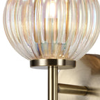 Luminosity Designs - Lustre Segmented Glass Globe Wall Lamp In An Antique Brass Framework, 1 x G9 - Luminosity Designs Ltd