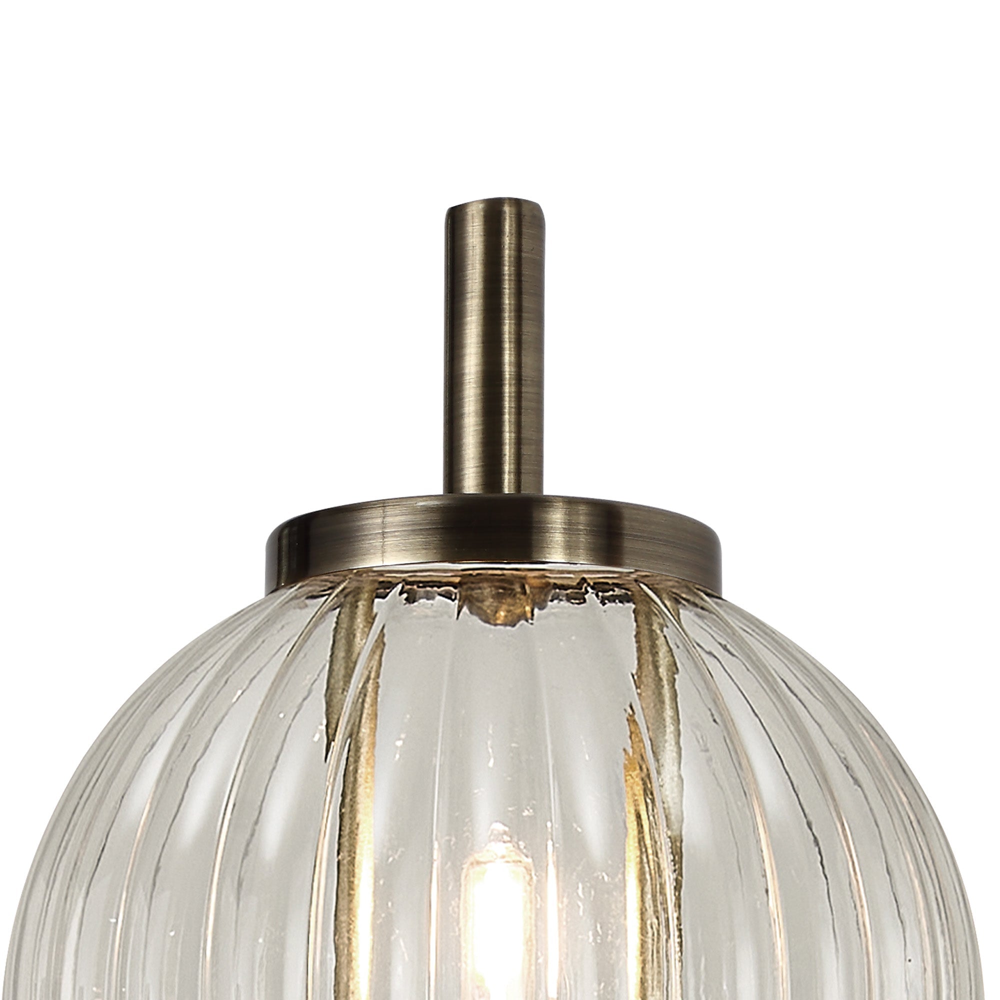 Luminosity Designs - Lustre Segmented Glass Globe Wall Lamp In An Antique Brass Framework, 1 x G9 - Luminosity Designs Ltd