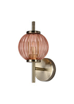 Lustre Segmented Glass Globe Wall Lamp In An Antique Brass Framework, 1 x G9