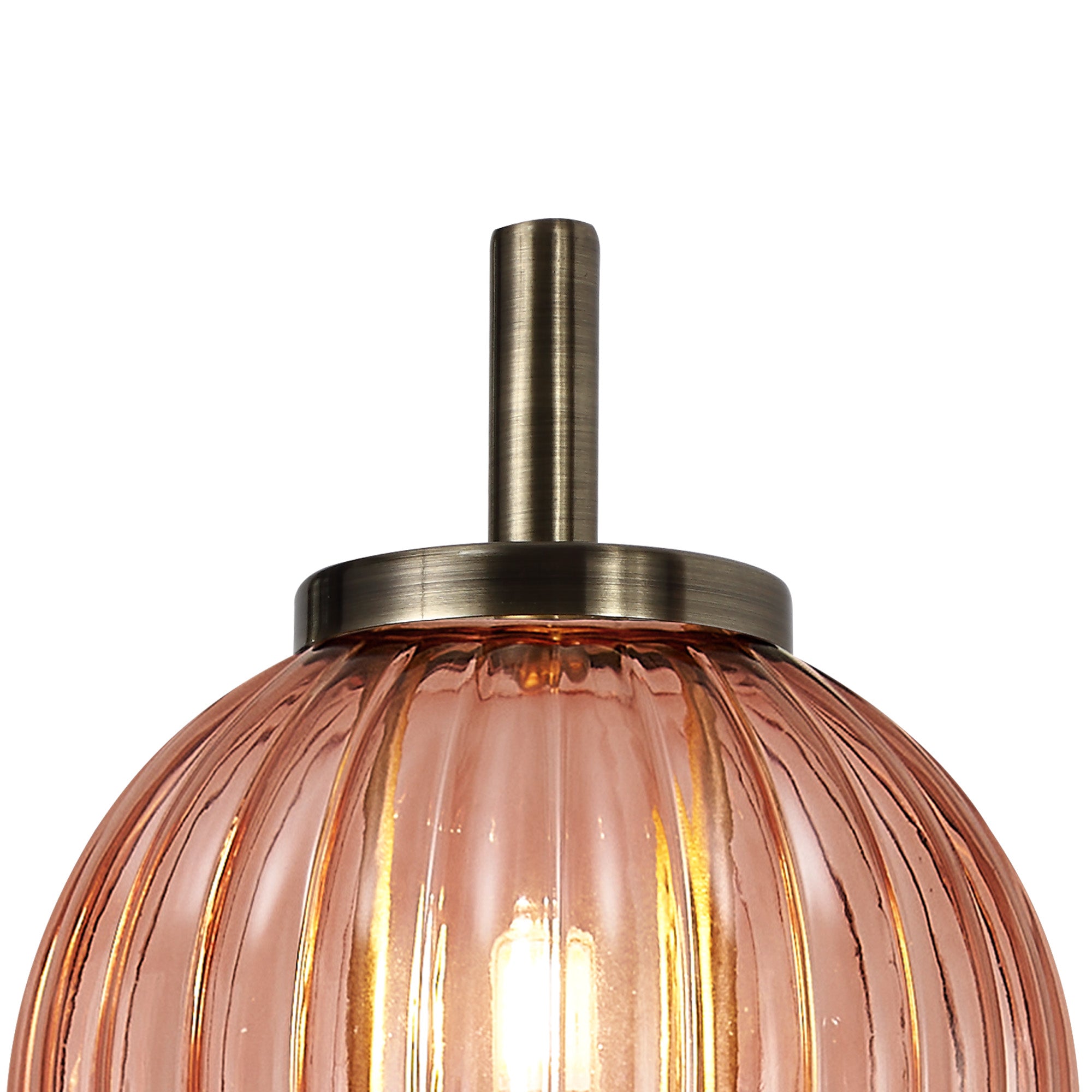 Lustre Segmented Glass Globe Wall Lamp In An Antique Brass Framework, 1 x G9