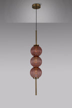 Lustre Segmented Glass Globe Vertical Pendant In An Antique Brass Framework, Single Colour,  3 x G9