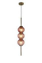 Lustre Segmented Glass Globe Vertical Pendant In An Antique Brass Framework, Single Colour,  3 x G9