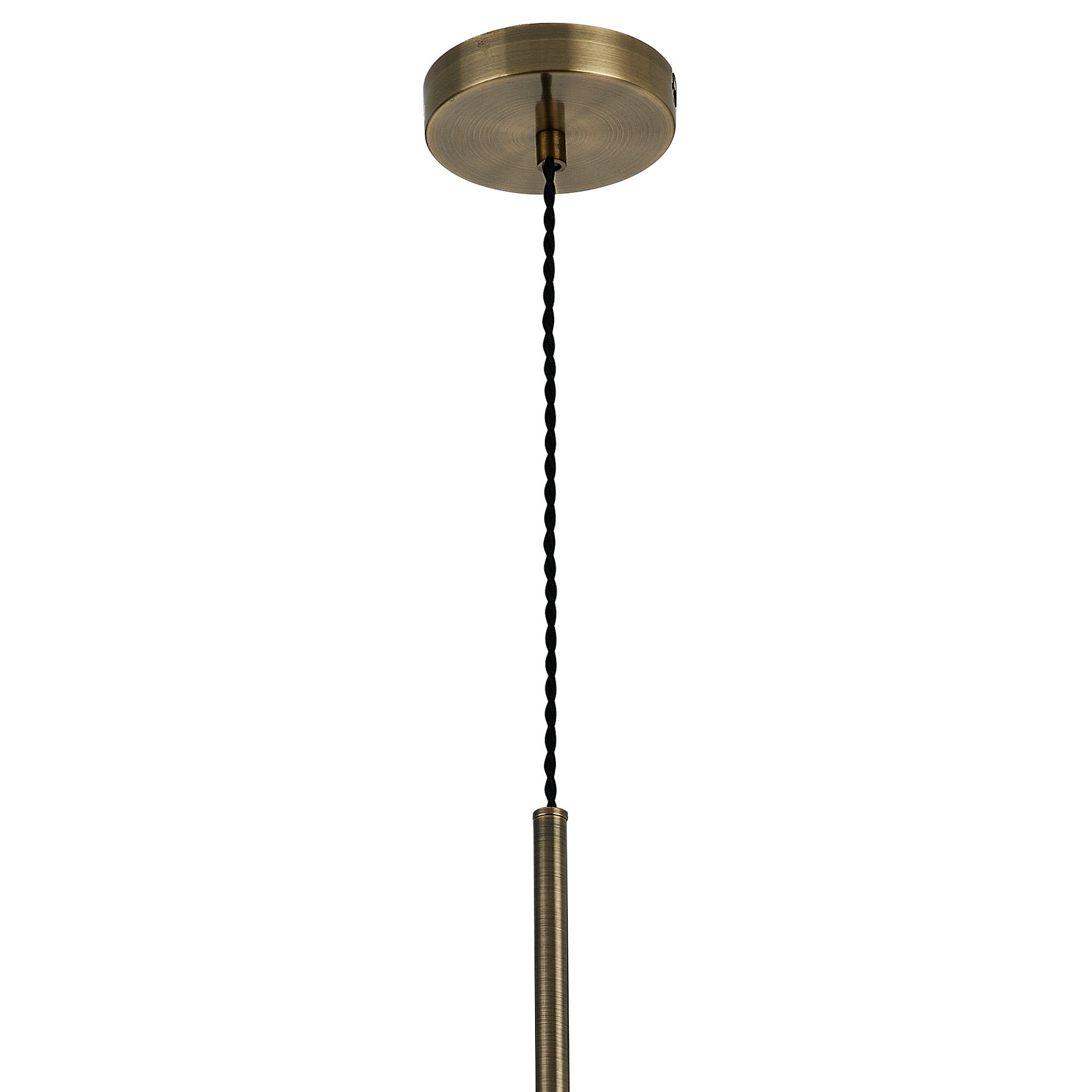 Lustre Segmented Glass Globe Vertical Pendant In An Antique Brass Framework, Amber and Blush, 3x G9