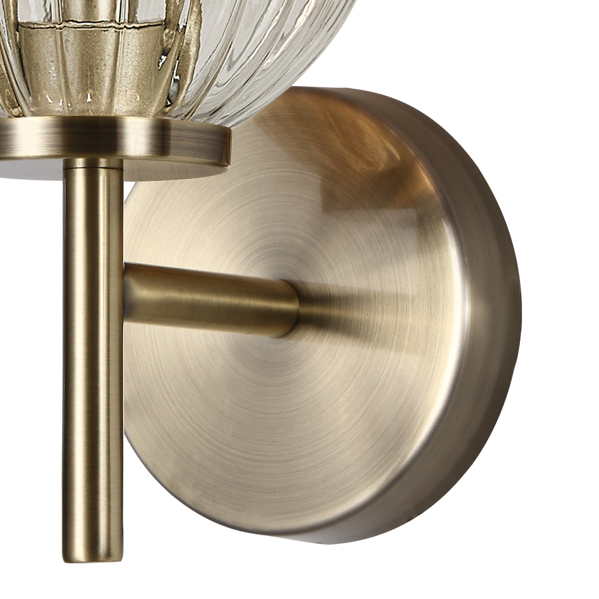 Lustre Segmented Glass Globe Wall Lamp In An Antique Brass Framework, 1 x G9