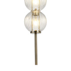 Lustre Segmented Glass Globe Vertical Pendant In An Antique Brass Framework, Single Colour,  3 x G9