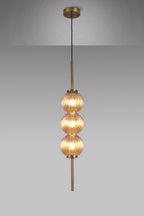 Lustre Segmented Glass Globe Vertical Pendant In An Antique Brass Framework, Single Colour,  3 x G9