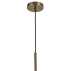 Lustre Segmented Glass Globe Vertical Pendant In An Antique Brass Framework, Single Colour,  3 x G9