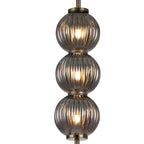 Lustre Segmented Glass Globe Vertical Pendant In An Antique Brass Framework, Single Colour,  3 x G9