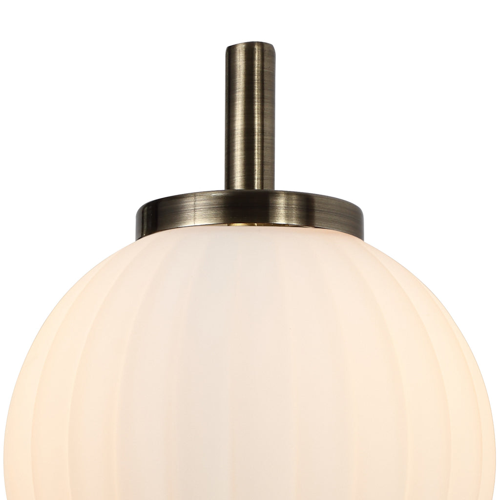 Lustre Segmented Glass Globe Wall Lamp In An Antique Brass Framework, 1 x G9