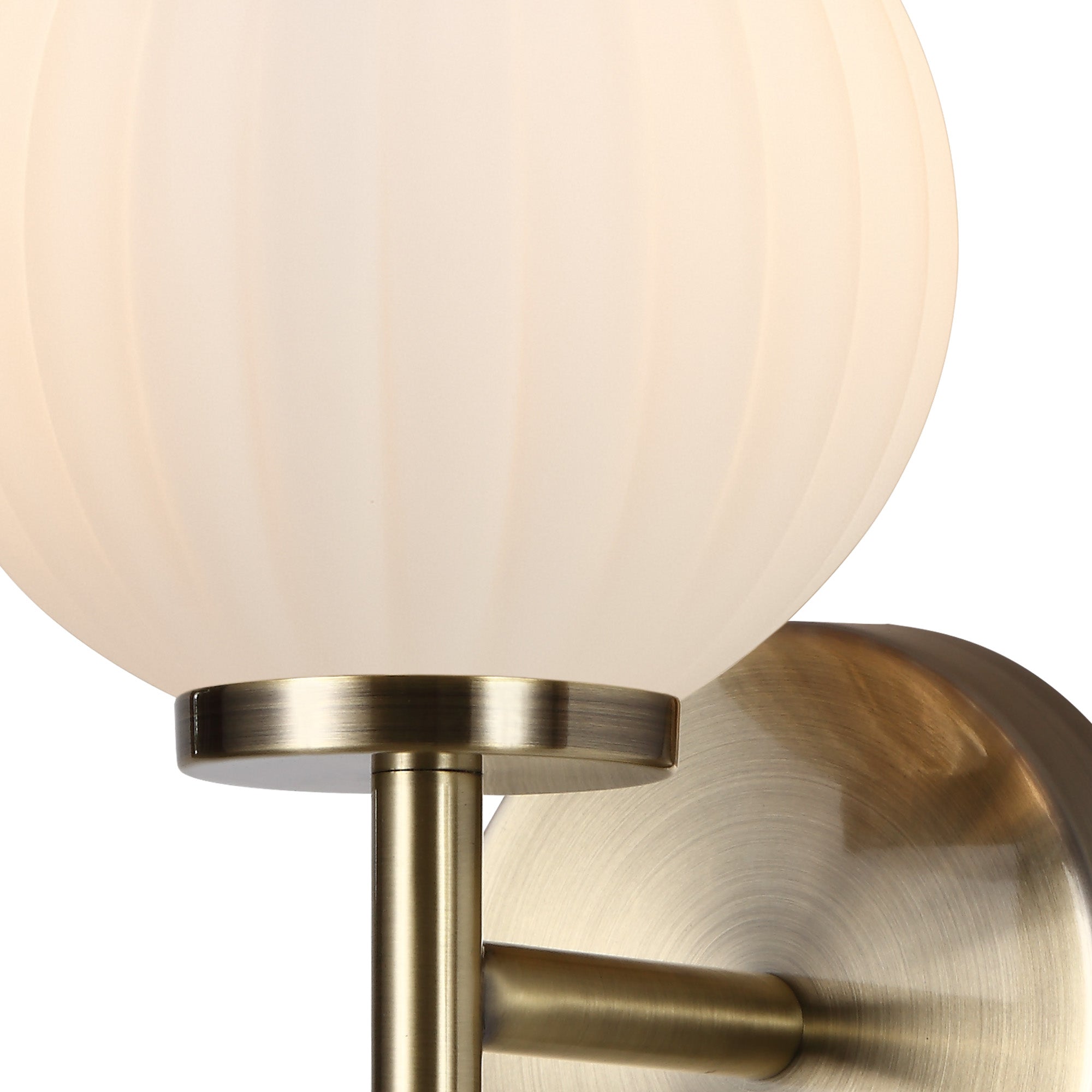 Lustre Segmented Glass Globe Wall Lamp In An Antique Brass Framework, 1 x G9