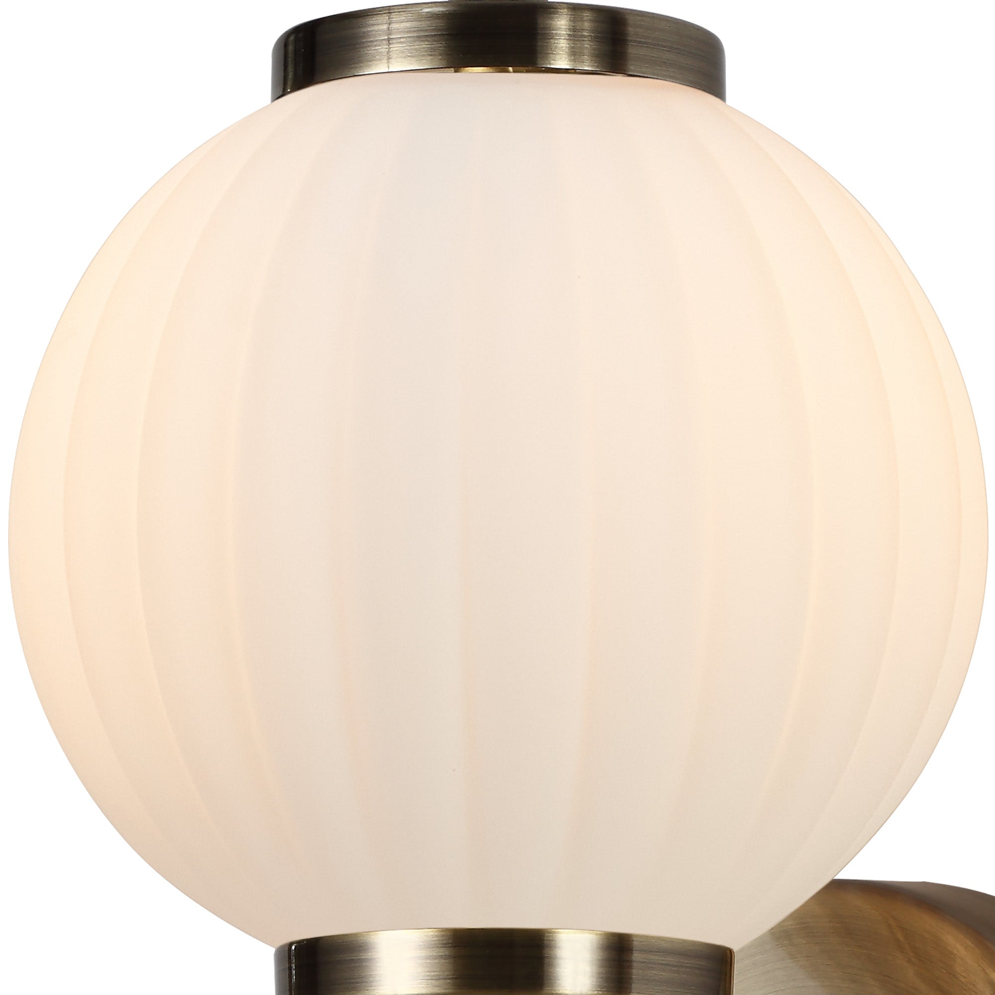 Lustre Segmented Glass Globe Wall Lamp In An Antique Brass Framework, 1 x G9