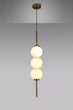 Lustre Segmented Glass Globe Vertical Pendant In An Antique Brass Framework, Single Colour,  3 x G9