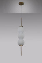 Lustre Segmented Glass Globe Vertical Pendant In An Antique Brass Framework, Single Colour,  3 x G9