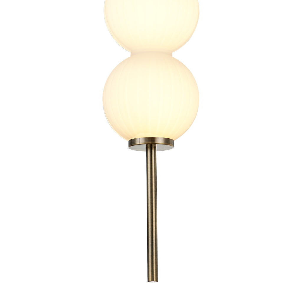 Lustre Segmented Glass Globe Vertical Pendant In An Antique Brass Framework, Single Colour,  3 x G9