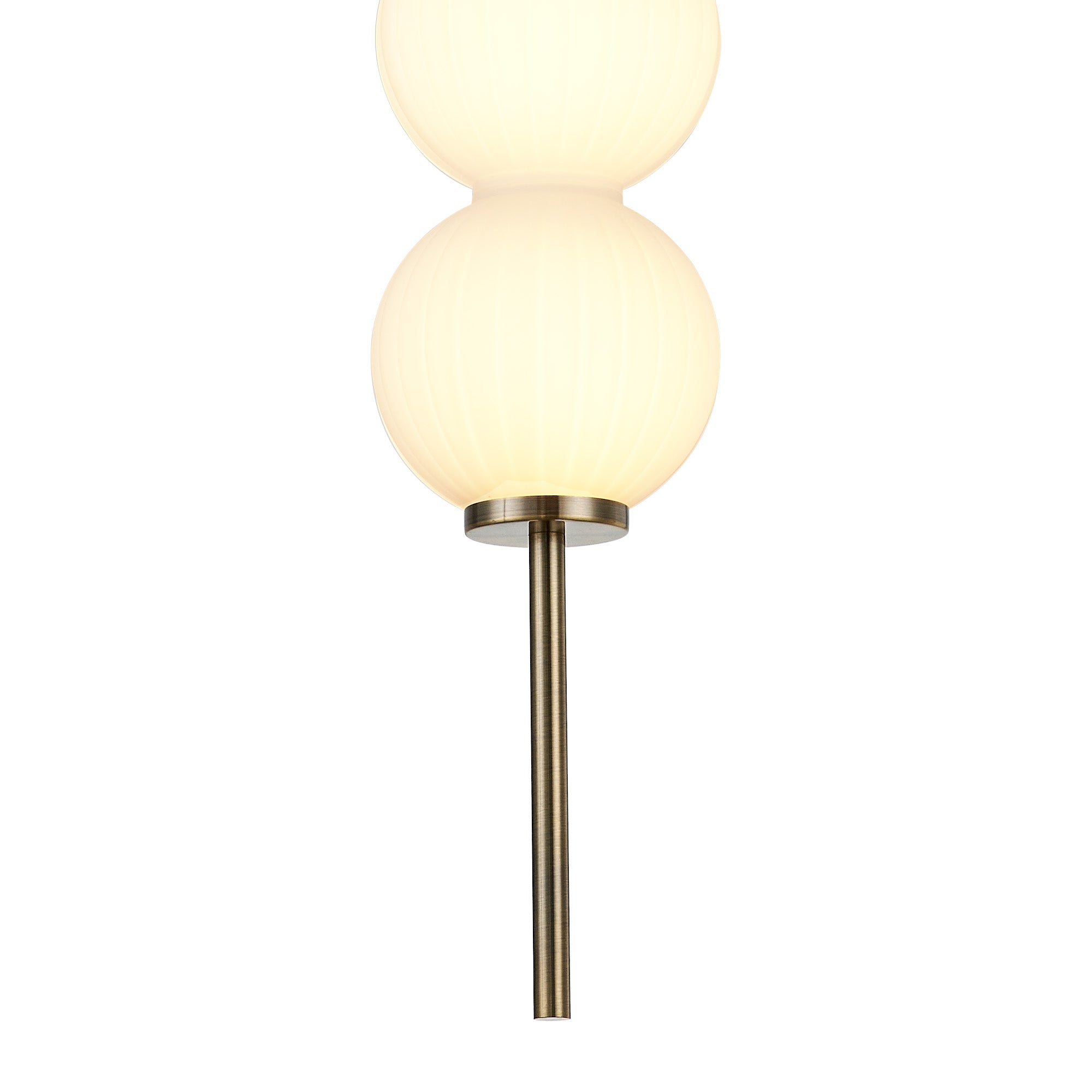 Lustre Segmented Glass Globe Vertical Pendant In An Antique Brass Framework, Single Colour,  3 x G9