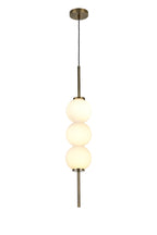 Lustre Segmented Glass Globe Vertical Pendant In An Antique Brass Framework, Single Colour,  3 x G9