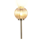 Lustre Segmented Glass Globe Vertical Pendant In An Antique Brass Framework, Amber and Opal, 3x G9