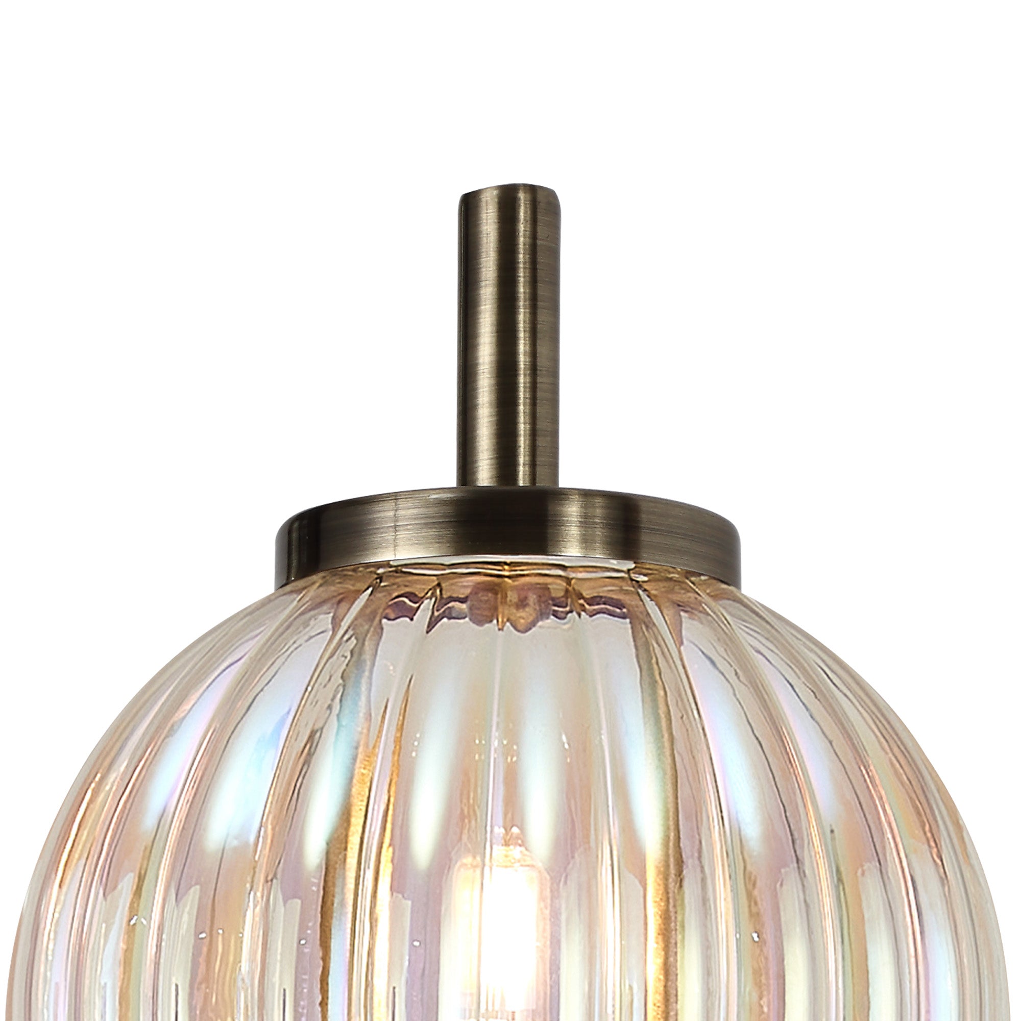 Lustre Segmented Glass Globe Wall Lamp In An Antique Brass Framework, 1 x G9
