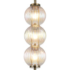 Lustre Segmented Glass Globe Vertical Pendant In An Antique Brass Framework, Single Colour,  3 x G9