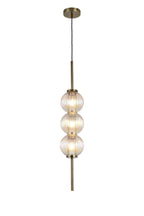 Lustre Segmented Glass Globe Vertical Pendant In An Antique Brass Framework, Single Colour,  3 x G9