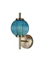 Lustre Segmented Glass Globe Wall Lamp In An Antique Brass Framework, 1 x G9