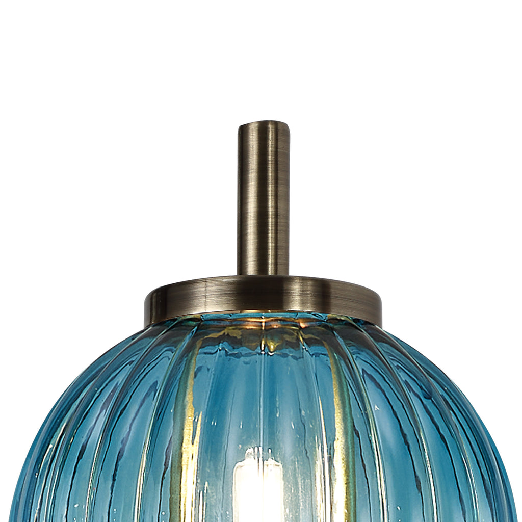 Lustre Segmented Glass Globe Wall Lamp In An Antique Brass Framework, 1 x G9